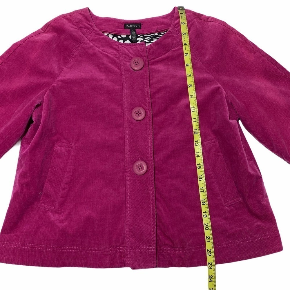 Madison Button Down Maroon Jacket Size Medium - image 8